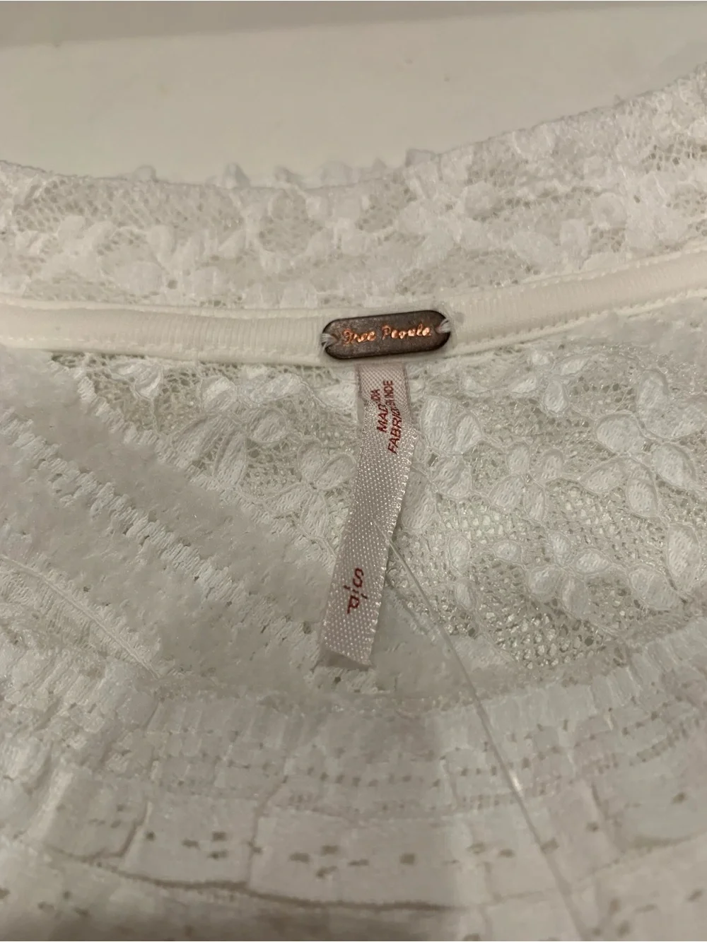 Free People White Lace Top NWT Size S